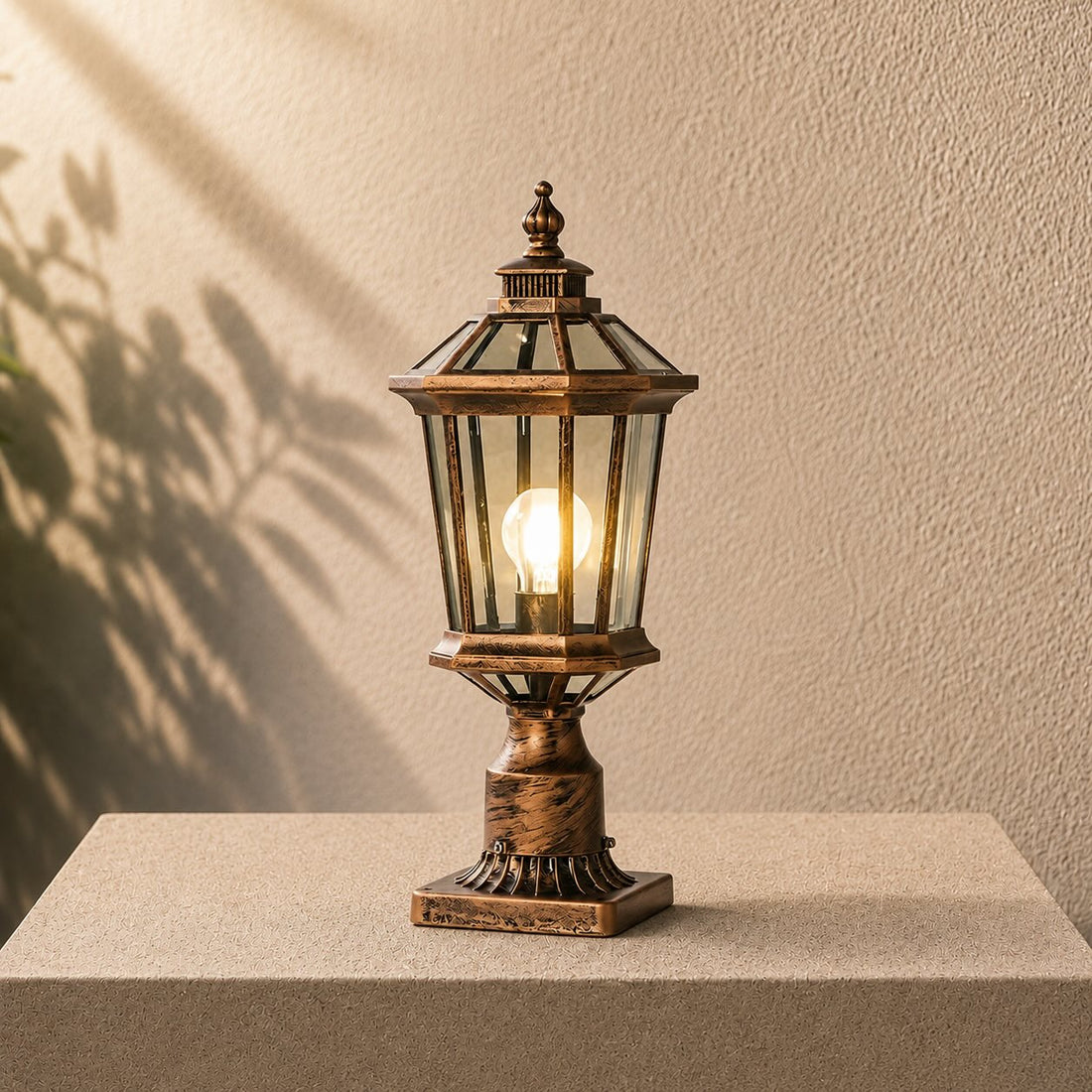 Minimalist Solar Outdoor Pillar Light Waterproof Aluminum Garden Fixture with Remote Control LED