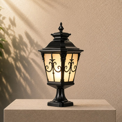 Solar Outdoor Fence Post Light Modern Victorian Design Die-Cast Aluminum Warm White LED