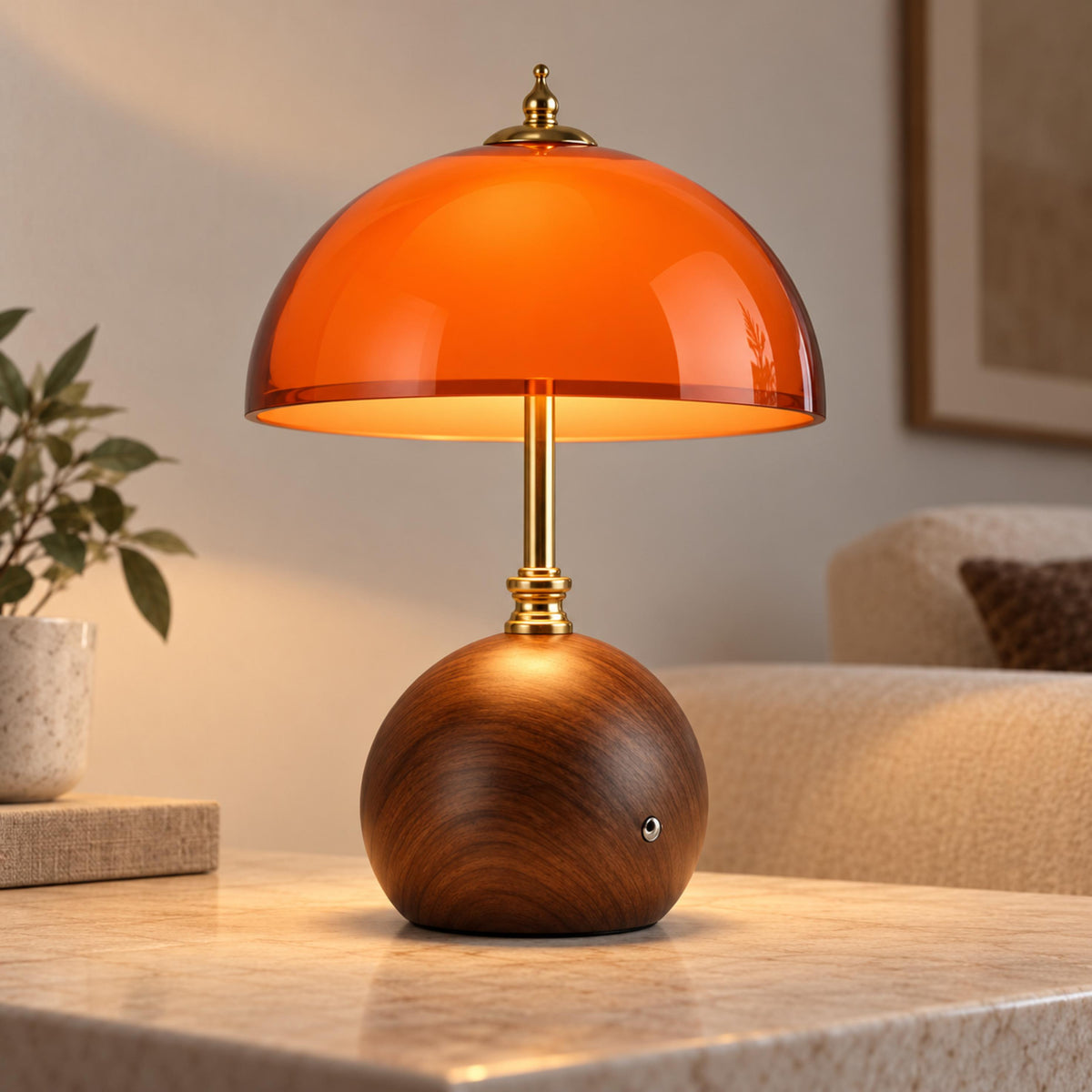 Modern Rechargeable LED Table Lamp Cordless Adjustable Brightness Metal Portable Design