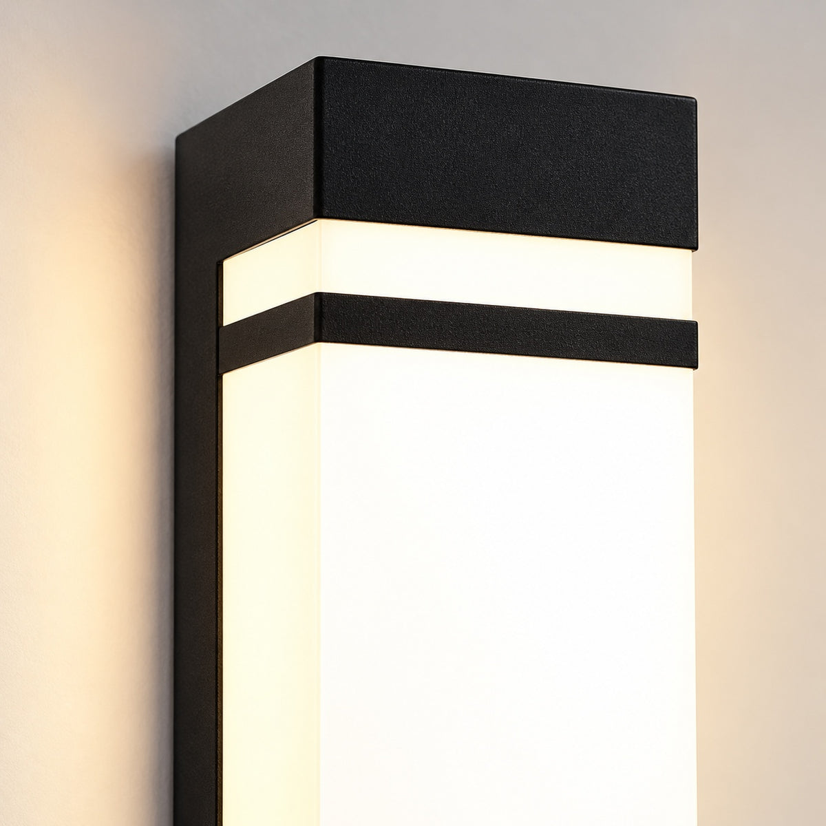 Modern Outdoor Wall Light Waterproof Black Stainless Steel LED Fixture Adjustable Color Temperature
