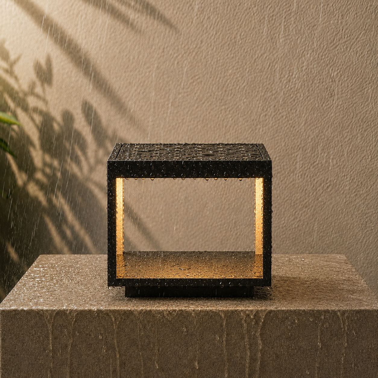 Modern Outdoor Pillar Light Open Frame Stainless Steel Acrylic LED 3000K IP54 Rated