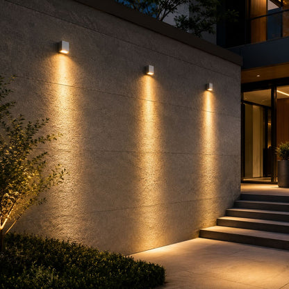 Modern Outdoor Wall Light Die-Cast Aluminum Waterproof LED Adjustable Three Color Temperature