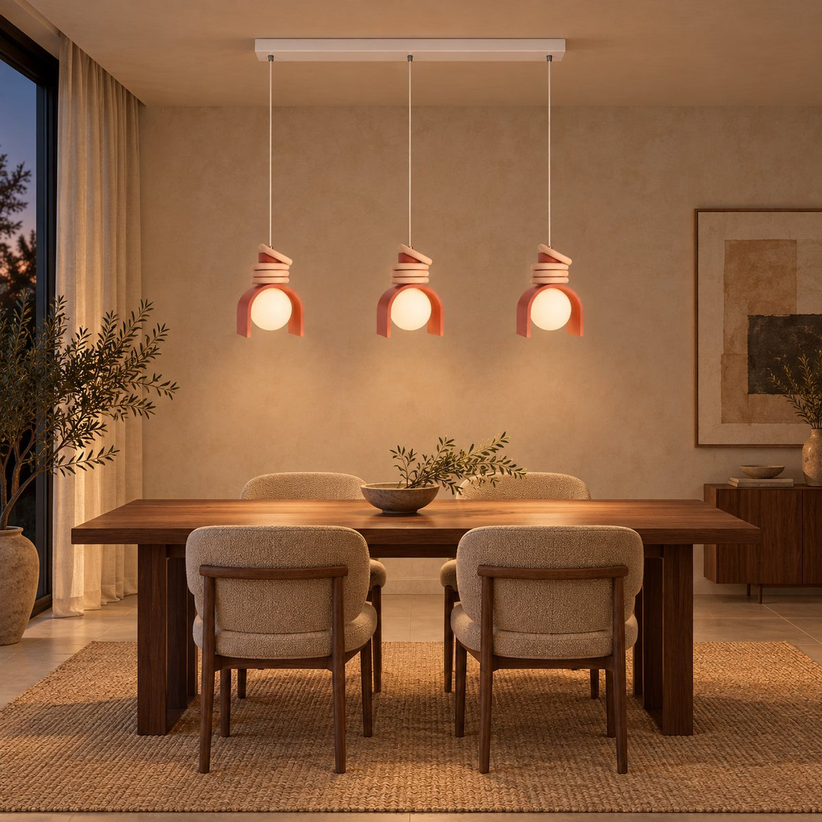 Modern Glass Pendant Light Adjustable Height Hanging Fixture LED for Kitchen Lighting