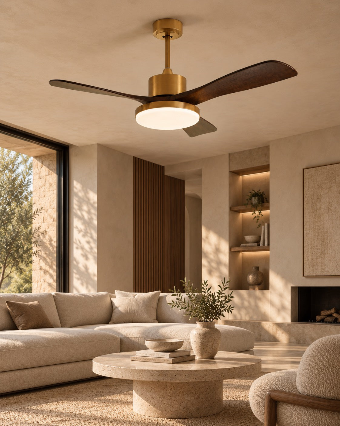 Modern ceiling fan in a living room