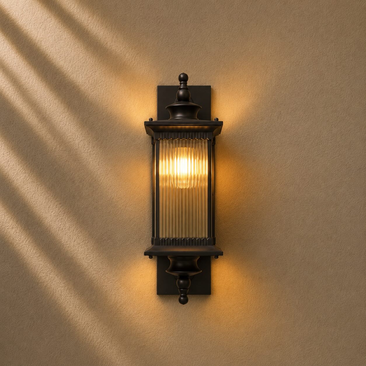Modern Outdoor Wall Lantern Waterproof Wall Mounted Black Aluminum with Adjustable Bulb Compatibility