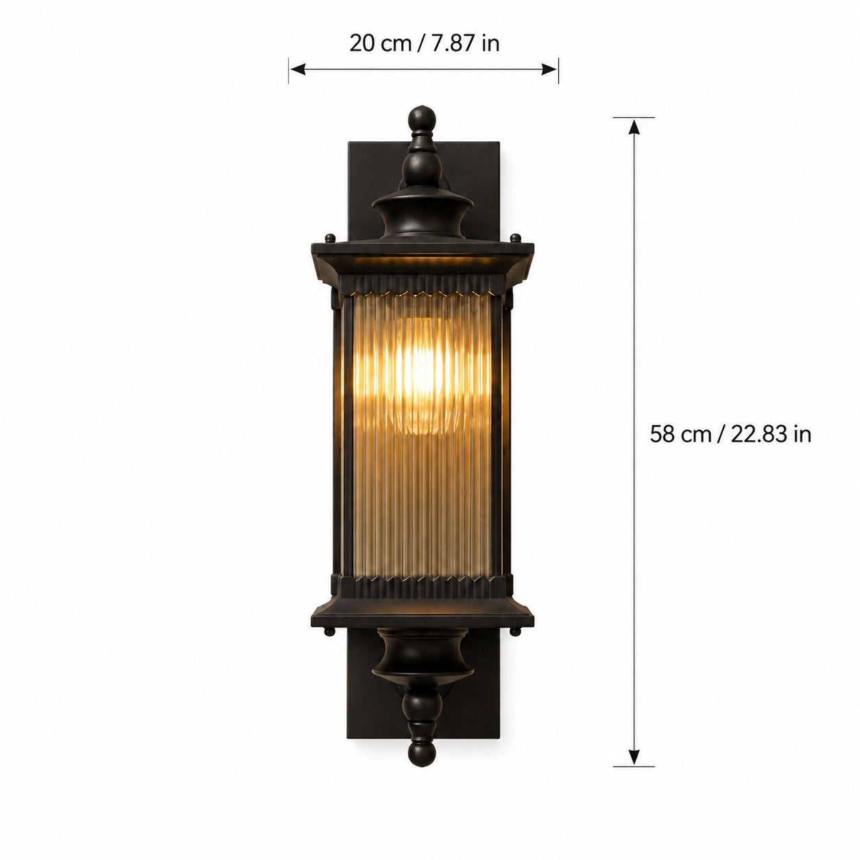 Modern Outdoor Wall Lantern Waterproof Wall Mounted Black Aluminum with Adjustable Bulb Compatibility