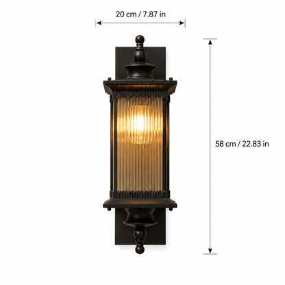Modern Outdoor Wall Lantern Waterproof Wall Mounted Black Aluminum with Adjustable Bulb Compatibility