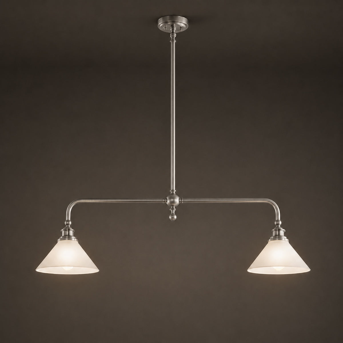 Modern Black Pendant Light Adjustable Height Glass Shade LED Hanging Fixture