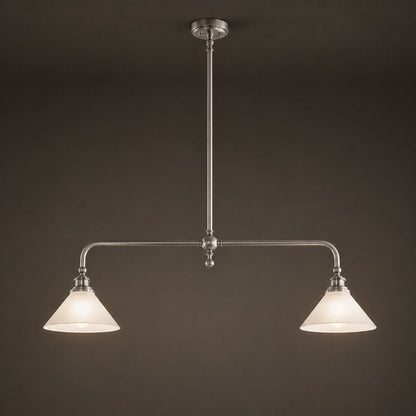 Modern Black Pendant Light Adjustable Height Glass Shade LED Hanging Fixture