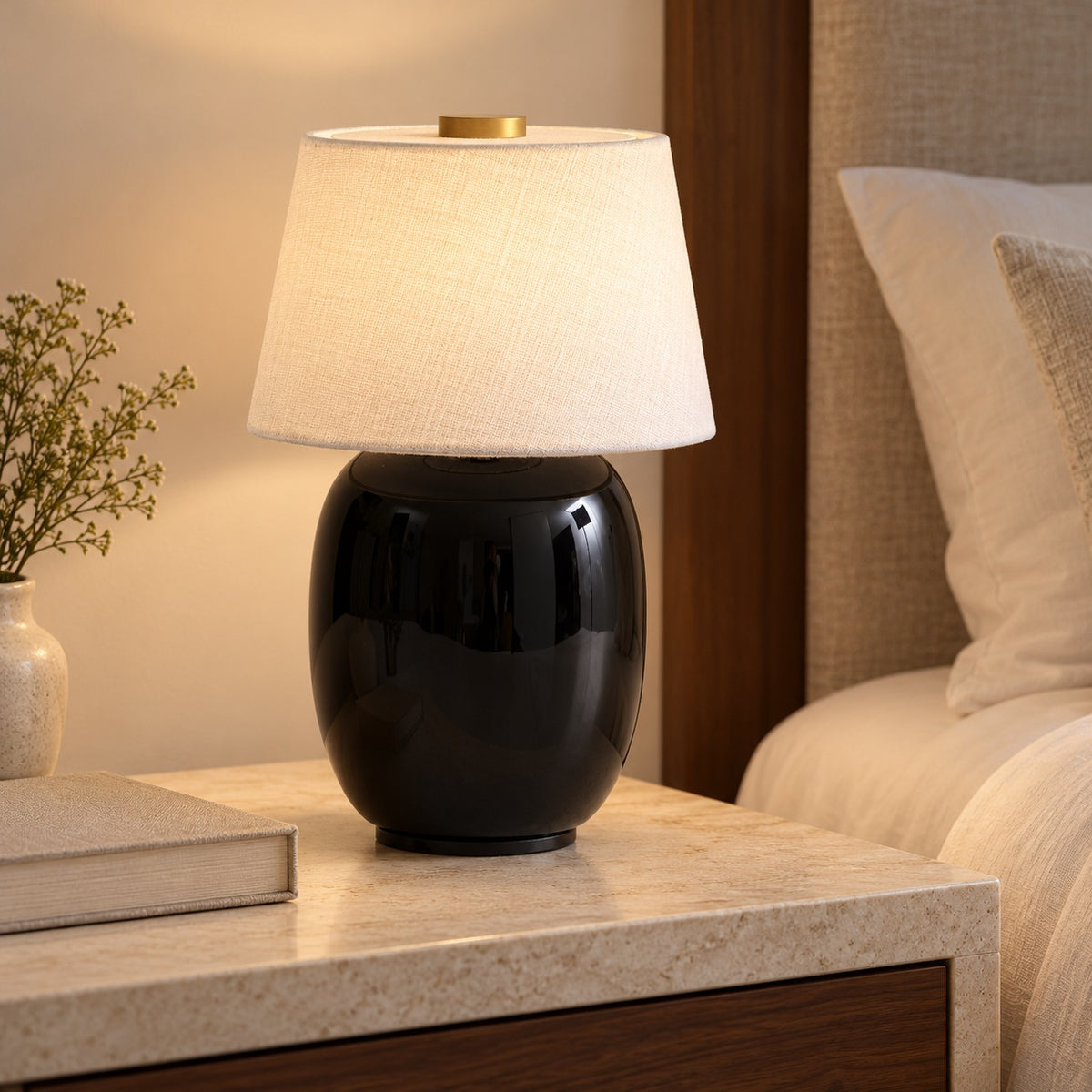 Modern Battery Operated Table Lamp Adjustable Metal LED Light for Bedside or Desk
