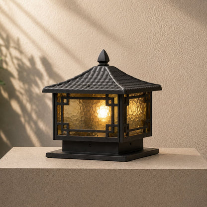 Solar Outdoor Pillar Light Adjustable Waterproof Aluminum with Tri-Color LED Lighting