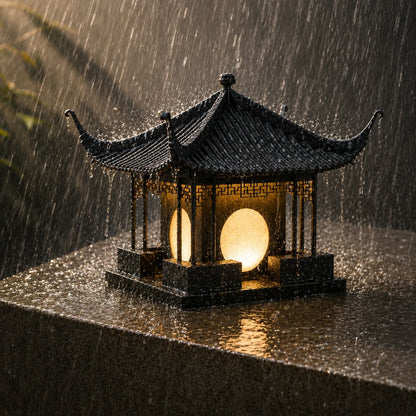 Modern Outdoor Pillar Lamp Waterproof Hardwired Design for Garden Pathway Lighting
