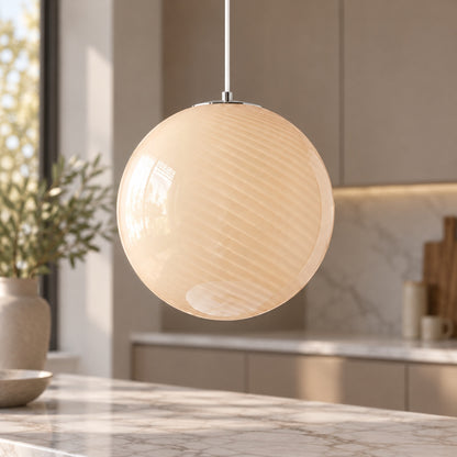 Modern Glass Pendant Lamp Adjustable Hanging Light LED Fixture for Kitchen Pendant Lighting