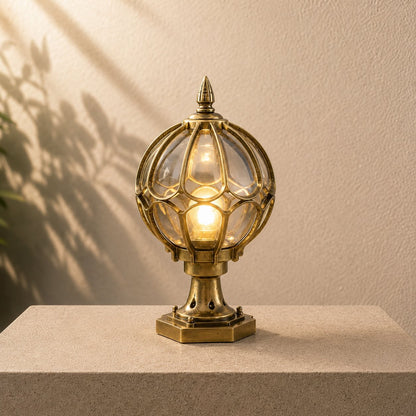 Modern Outdoor Pillar Light Wall Mounted Aluminum Base Clear Glass Shade IP65 Rated Adjustable Size