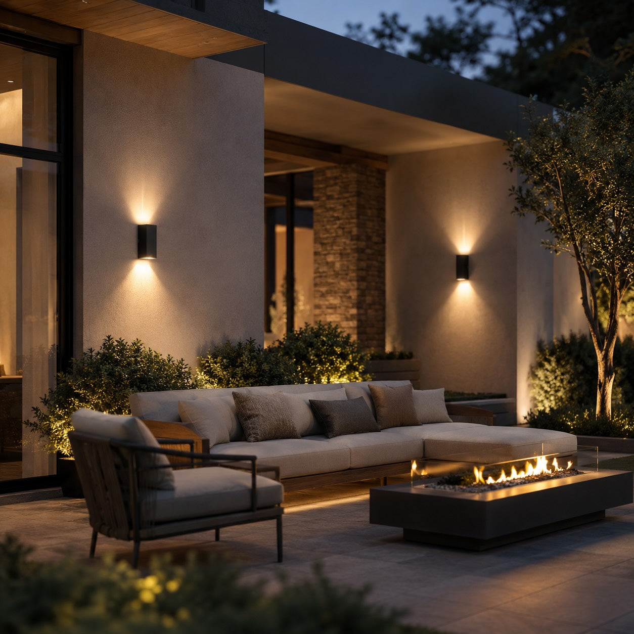 Modern Outdoor Wall Sconce Waterproof Aluminum LED Dual Beam Light 10W for Garden