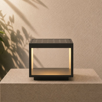 Modern Outdoor Pillar Light Open Frame Stainless Steel Acrylic LED 3000K IP54 Rated