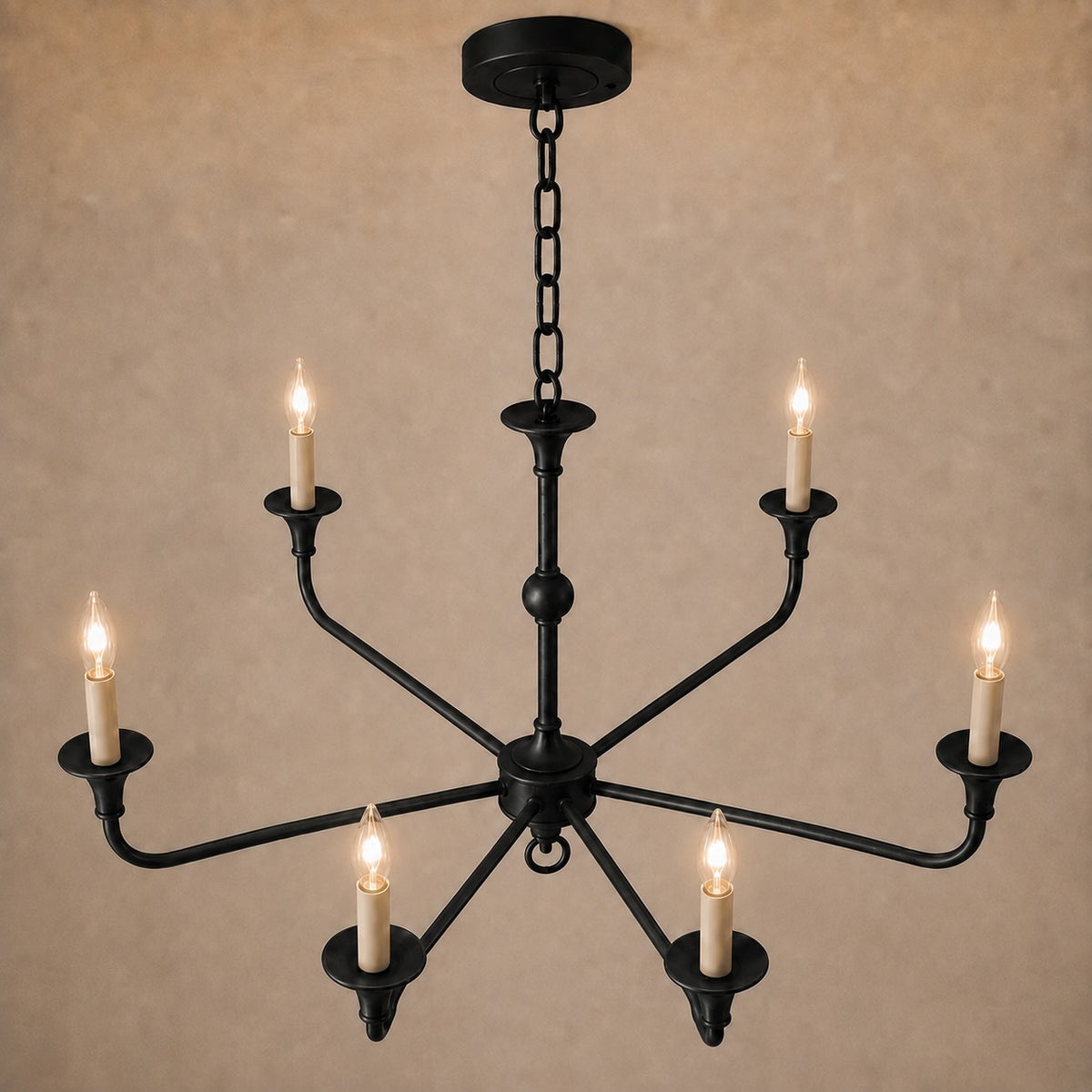 Modern Chandelier 5-Head Adjustable Flush Mount Brass E14 Candelabra Bulbs Exposed Design