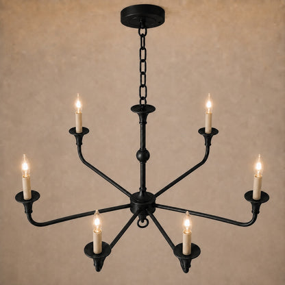 Modern Chandelier 5-Head Adjustable Flush Mount Brass E14 Candelabra Bulbs Exposed Design