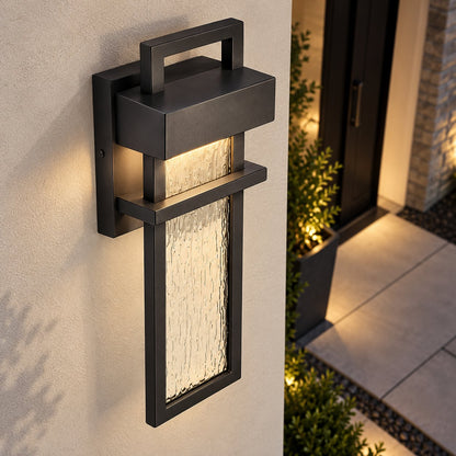 Modern Black Outdoor Wall Light Wall Mounted Aluminum 12W LED Waterproof for Exterior Use