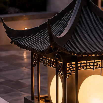 Modern Outdoor Pillar Lamp Waterproof Hardwired Design for Garden Pathway Lighting