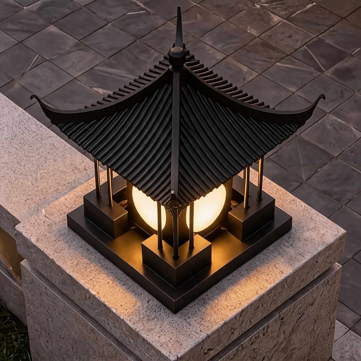 Modern Outdoor Pillar Lamp Waterproof Hardwired Design for Garden Pathway Lighting