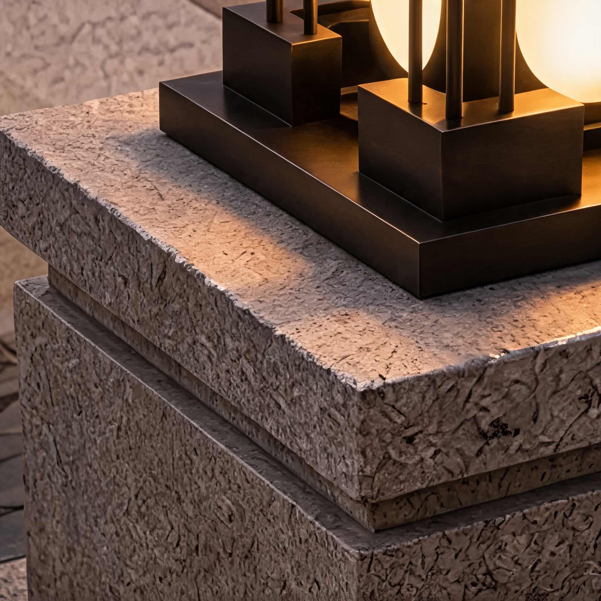 Modern Outdoor Pillar Lamp Waterproof Hardwired Design for Garden Pathway Lighting