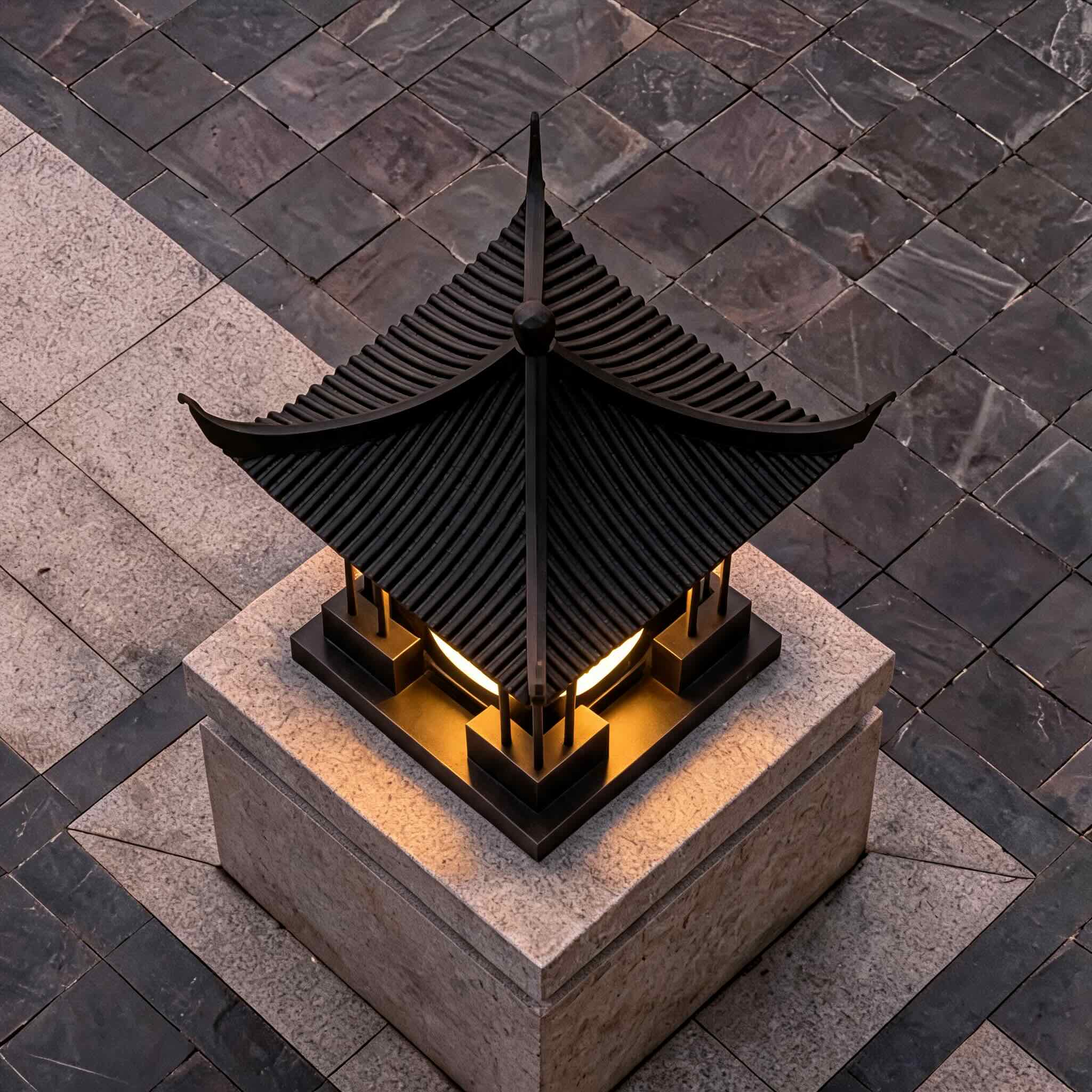 Modern Outdoor Pillar Lamp Waterproof Hardwired Design for Garden Pathway Lighting
