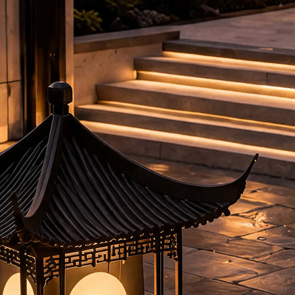 Modern Outdoor Pillar Lamp Waterproof Hardwired Design for Garden Pathway Lighting