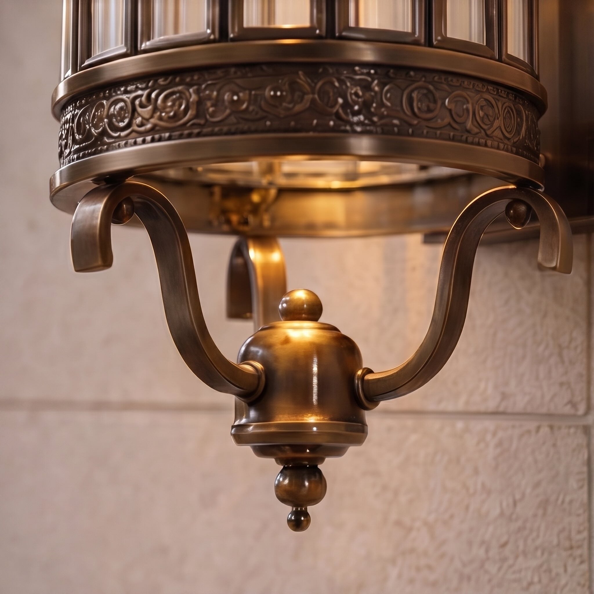 Vintage Outdoor Wall Light Waterproof Wall Mounted Copper Glass LED Sconce for Gardens Patios