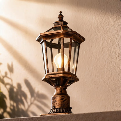 Minimalist Solar Outdoor Pillar Light Waterproof Aluminum Garden Fixture with Remote Control LED