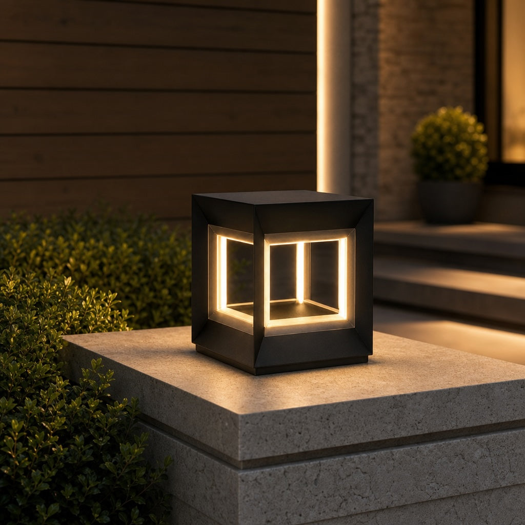 Modern Outdoor Wall Light Stainless Steel Waterproof LED Solar Adjustable Landscape Lighting