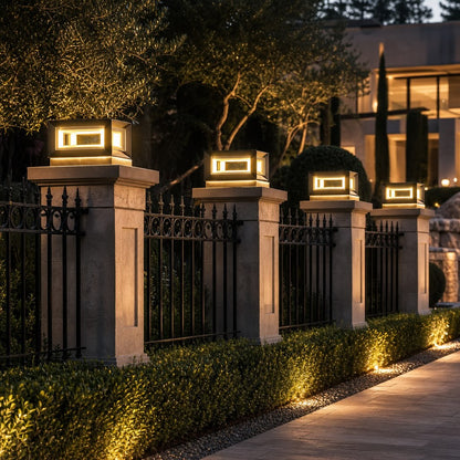 Modern Outdoor Wall Light Stainless Steel Waterproof LED Solar Adjustable Landscape Lighting