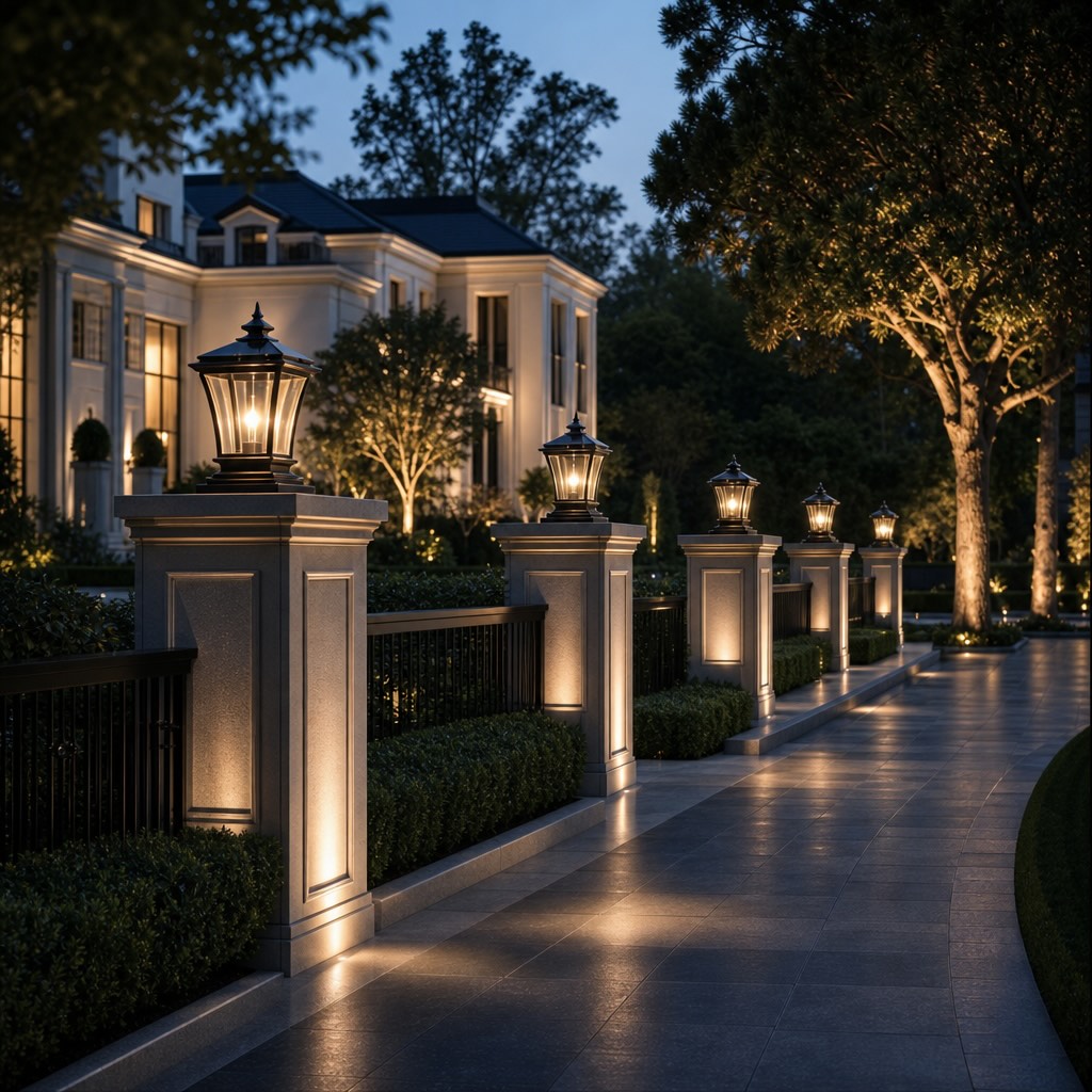 Elegant Solar Outdoor Post Light Octagonal Glass Shade Aluminum Waterproof LED 5W