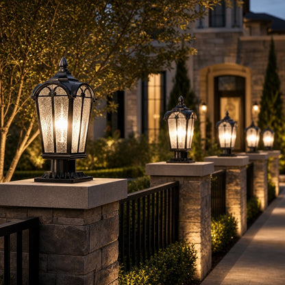 Modern Outdoor Wall Light Dimmable Iron Metal Clear Glass Shade for Garden and Outside Use