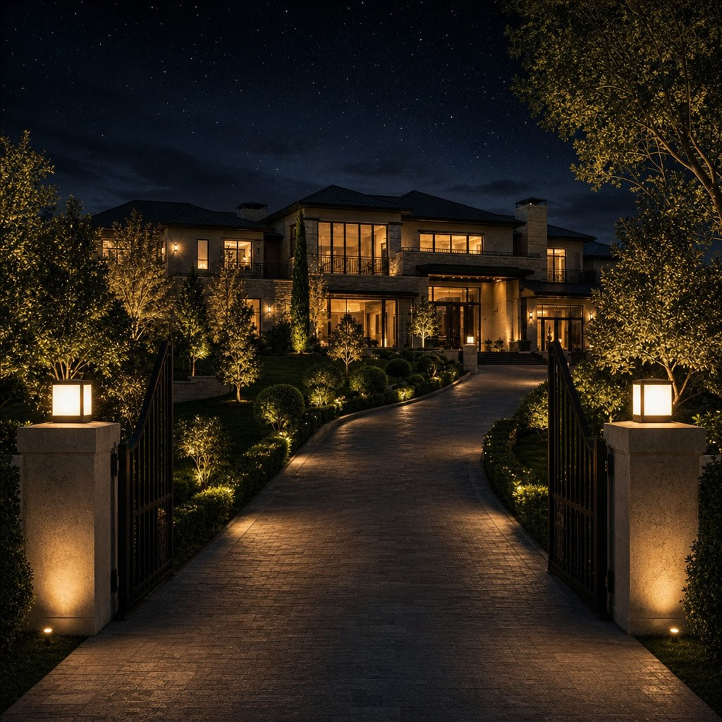 Solar Outdoor Wall Light Modern Square Stainless Steel LED Fixture with Dimmable Function