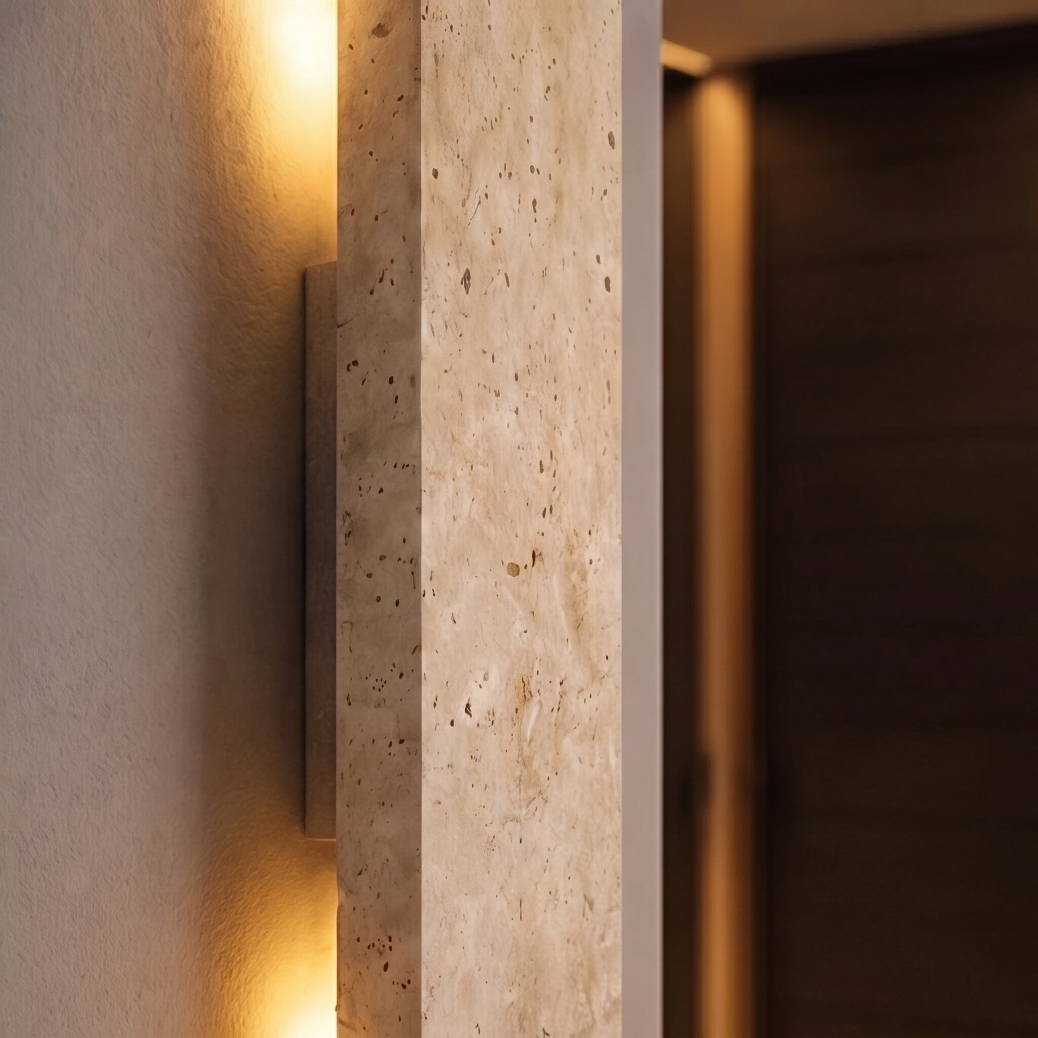 Modern Outdoor Wall Light Wall Mounted Natural Stone Dimmable LED IP65 Rated Exterior Fixture