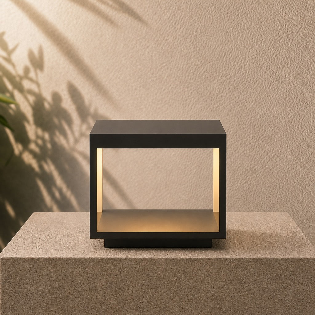 Modern Outdoor Pillar Light Open Frame Stainless Steel Acrylic LED 3000K IP54 Rated