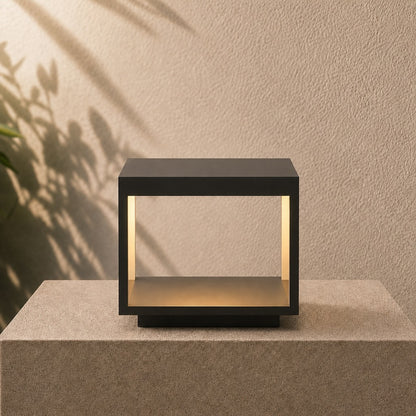 Modern Outdoor Pillar Light Open Frame Stainless Steel Acrylic LED 3000K IP54 Rated