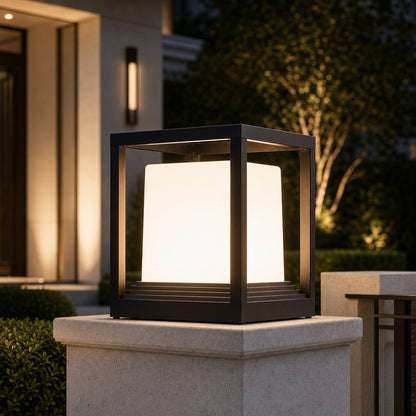 Modern Solar Garden Light Aluminum Dual Power Waterproof Outdoor LED Fixture