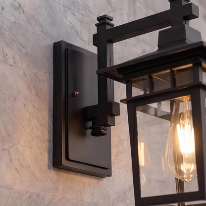Modern Outdoor Wall Sconce Waterproof Aluminum Glass E27 Bulb for Patio Porch
