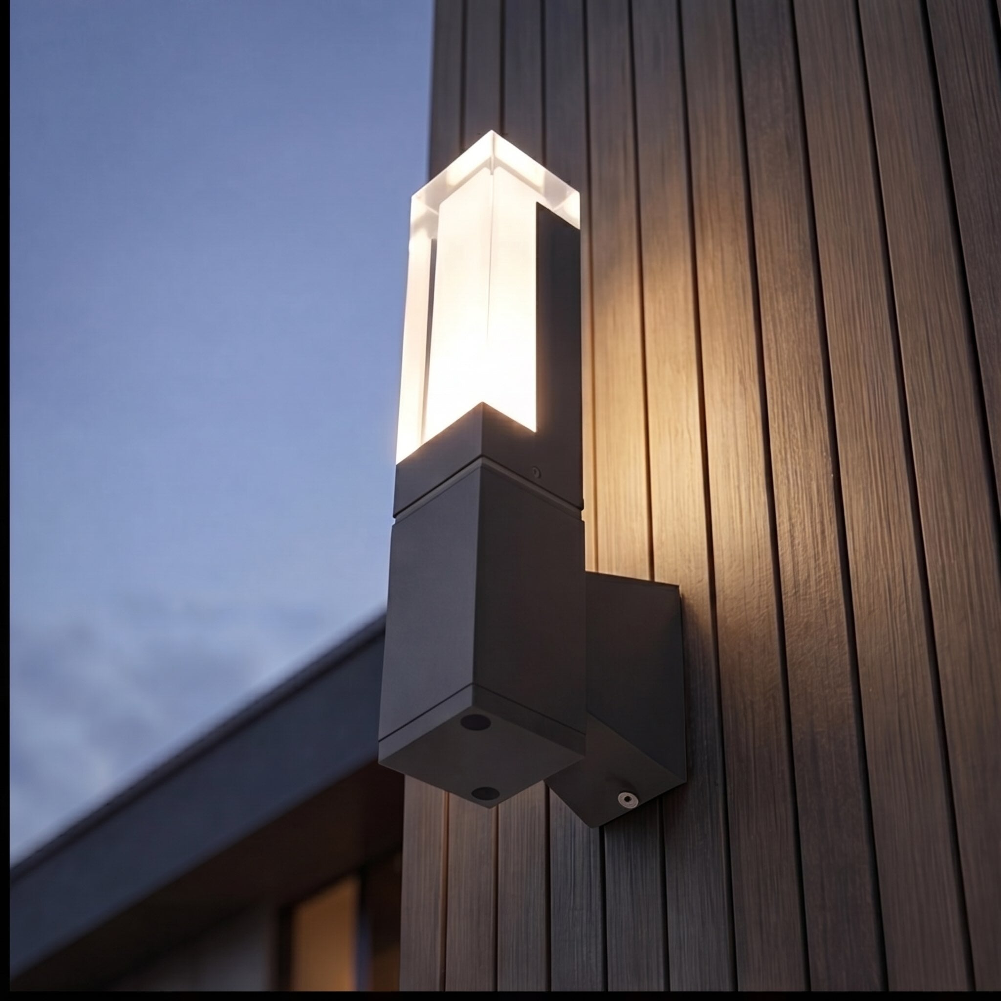 Modern Outdoor Wall Light Motion Sensor Waterproof Adjustable Black 7W 14W for Exterior Use