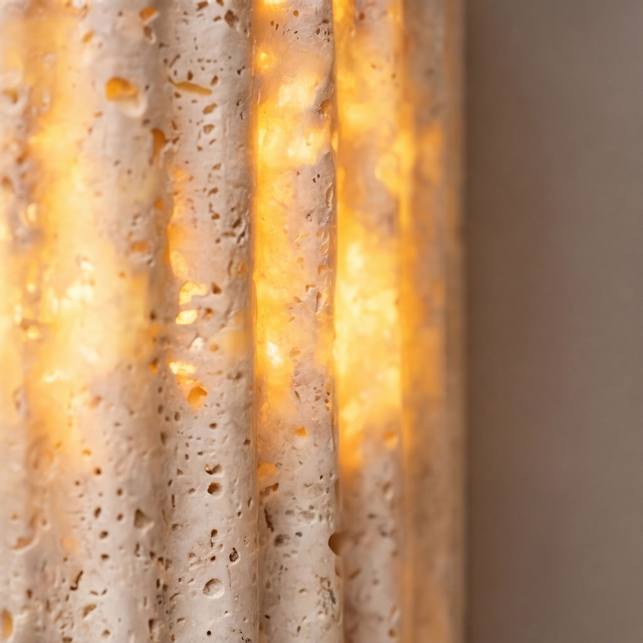 Rustic Minimalist Outdoor Wall Light Wall Mounted Natural Yellow Travertine Integrated LED