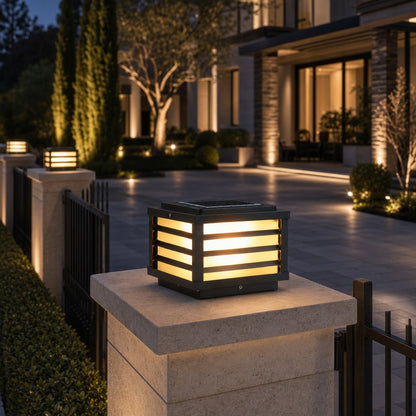 Modern Outdoor Wall Light Solar Die-Cast Aluminum Adjustable LED with Glass Shade