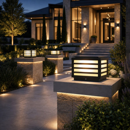 Modern Outdoor Wall Light Solar Die-Cast Aluminum Adjustable LED with Glass Shade