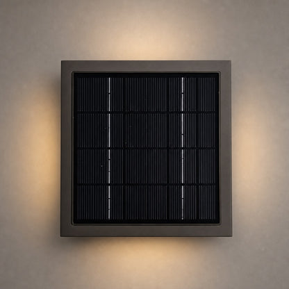 Solar Powered Modern Square Outdoor Deck Light Waterproof Stainless Steel LED Garden Fixture