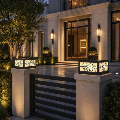 Modern Square Outdoor Wall Light Waterproof Stainless Steel LED Fixture for Garden Pathways