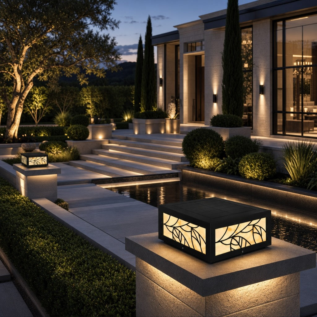 Modern Square Outdoor Wall Light Waterproof Stainless Steel LED Fixture for Garden Pathways