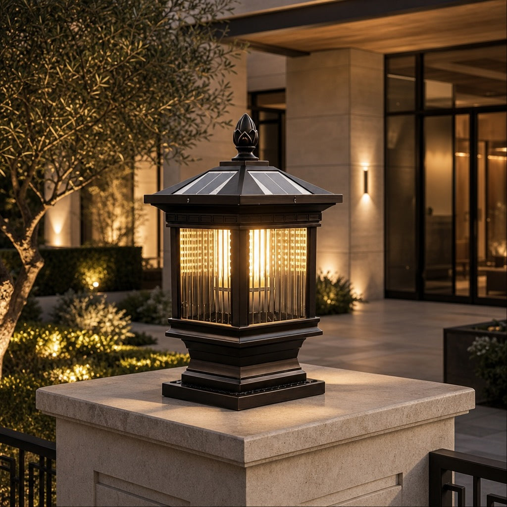 Solar Outdoor Wall Light Modern Die-Cast Aluminum Adjustable Brightness Waterproof Landscape Lighting