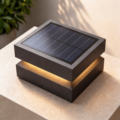 Modern Square Outdoor Post Light Waterproof Stainless Steel LED Hardwired Solar Options 9.8 11.8 15.7