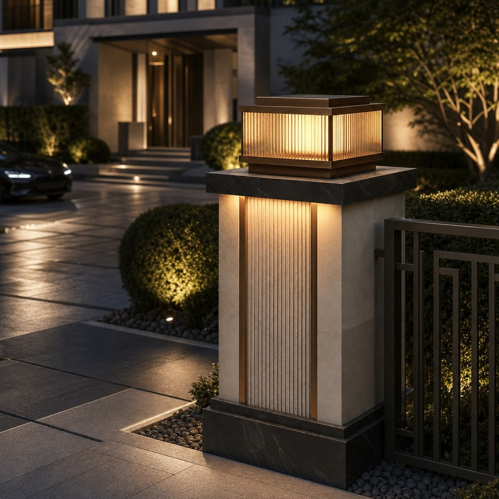 Modern Outdoor Wall Light Waterproof Brass Acrylic E26/E27 Bulb 3000K IP65 Exterior Sconce